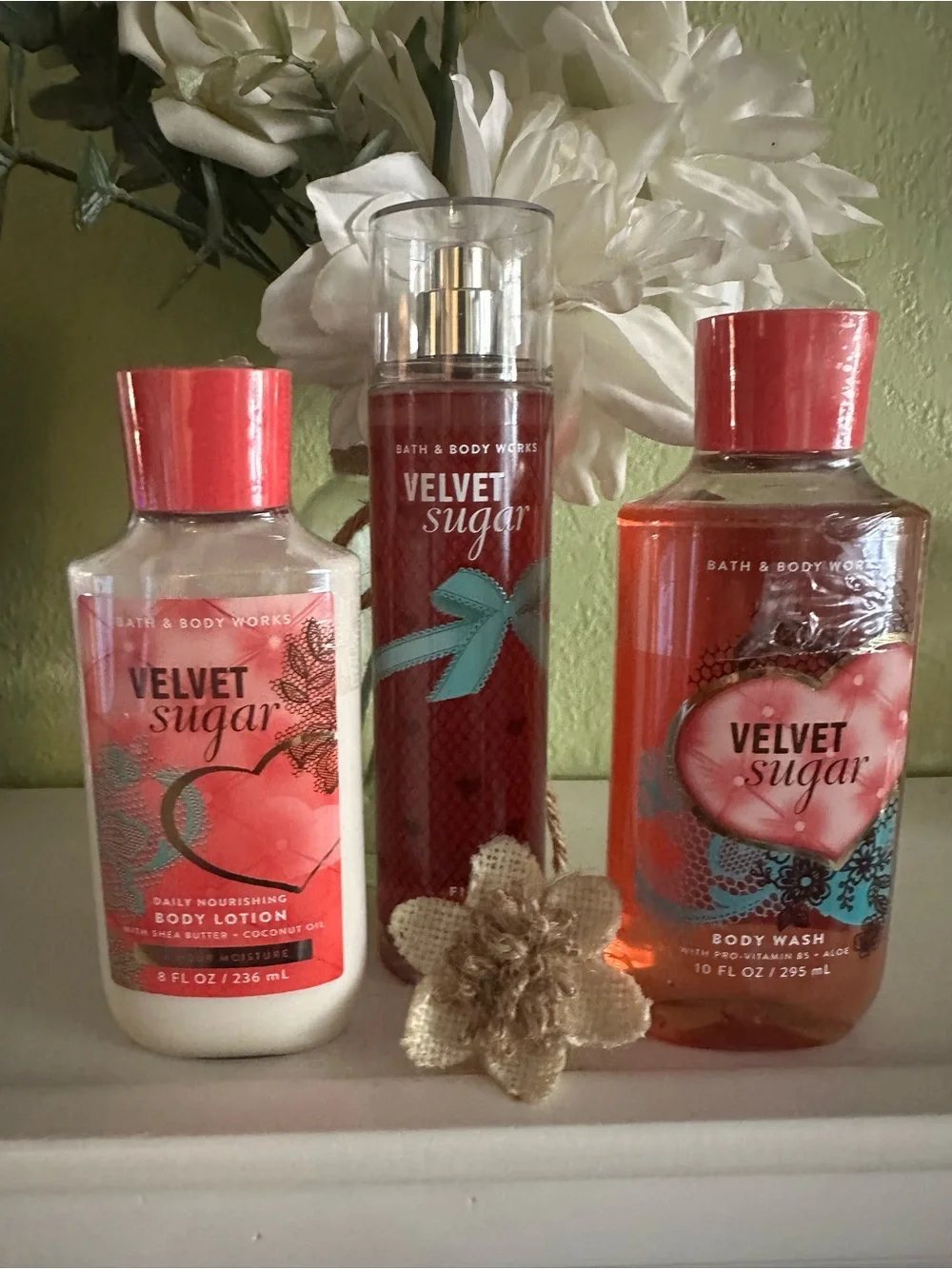 NEW BBW (3) PC BODY CARE SET VELVET SUGAR